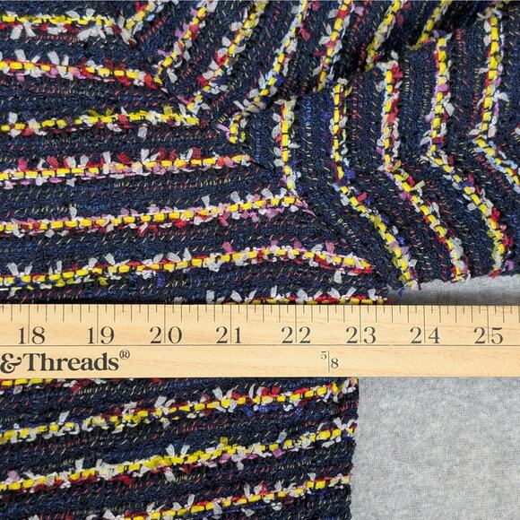 CAbi Headline Topper Jacket Size 16 Multicolor Striped Tweed Bouclé Knee Length - Picture 11 of 14